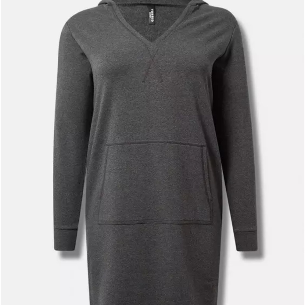 Gray Hooded Sweatshirt Dress